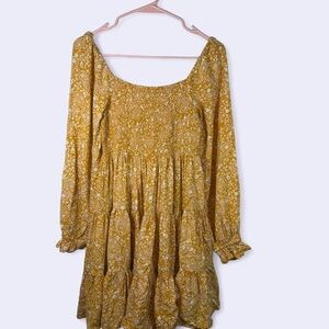 Bila Yellow Paisley Long Sleeve Dress